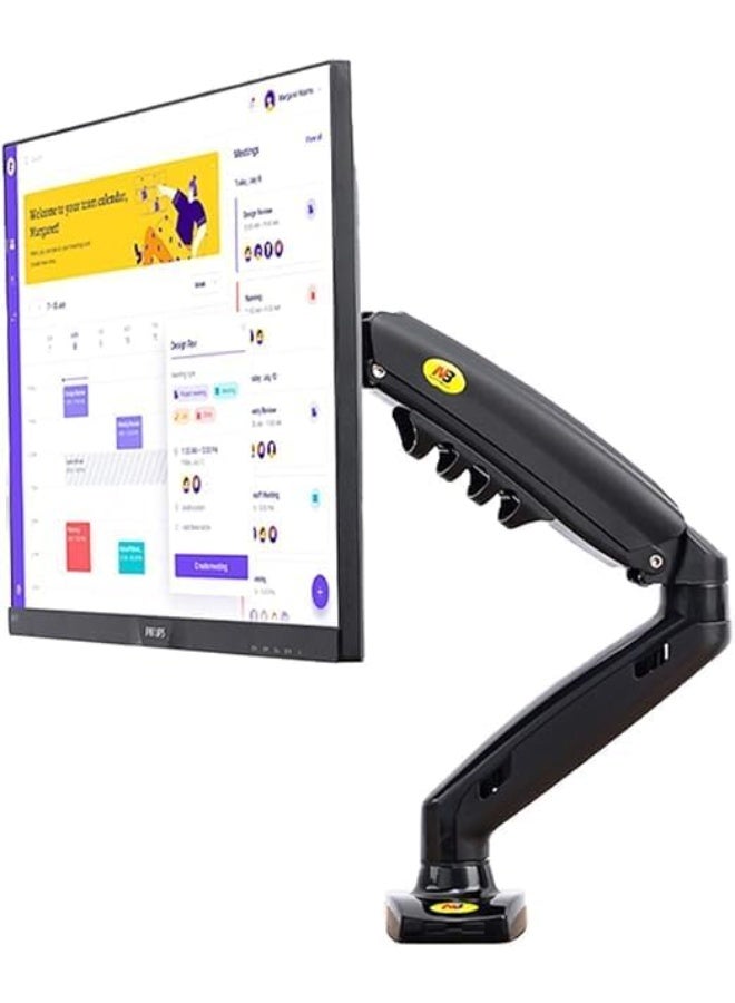 F80 Gas Spring Monitor Arm Mount with Full Motion Swivel and Tilt for 17-27 Inch LCD LED Screens